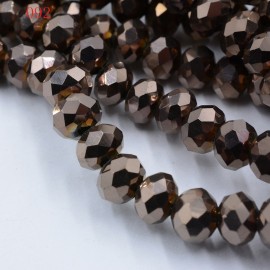 FLTMRH  Wholesale 70pcs 8mm Rondelle Faceted Crystal jewelry Porcelain Glass Loose Spacer Beads White copper Black