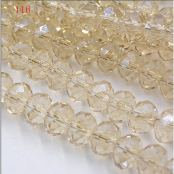 FLTMRH  Wholesale 70pcs 8mm Rondelle Faceted Crystal jewelry Porcelain Glass Loose Spacer Beads White copper Black