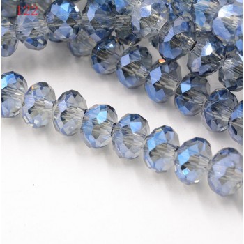 FLTMRH  Wholesale 70pcs 8mm Rondelle Faceted Crystal jewelry Porcelain Glass Loose Spacer Beads White copper Black