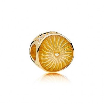 EDELL 100% 925 Sterling Silver 1:1 Charm 18K Gold Bee Honeycomb Honey Temperament Sunshine Beaded Pendant Heart Shaped Women