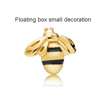 EDELL 100% 925 Sterling Silver 1:1 Charm 18K Gold Bee Honeycomb Honey Temperament Sunshine Beaded Pendant Heart Shaped Women