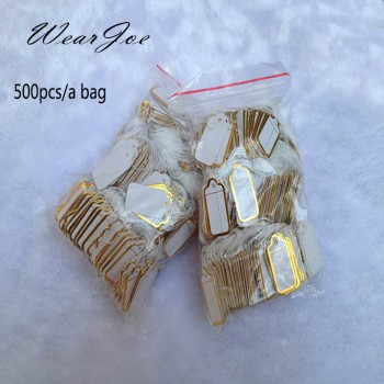 Free Shipping 100pcs Jewelry String Cord Price Tags Custom Printing Blank Label Gold Silver Display Accessories Jewellery Store