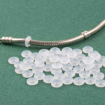 ZMZY 50pcs/Lot European Style White Rubber Clip Charms Safety Stopper Bead Fits Pandora Bracelets amp; Necklaces Jewelry Gift