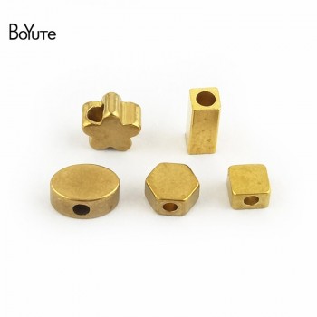BoYuTe 100Pcs Metal Brass Geometric Squre Oval Star Beads Diy Hand Made Spacer Beads Jewelry Making