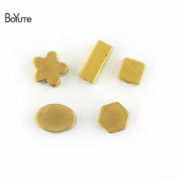 BoYuTe 100Pcs Metal Brass Geometric Squre Oval Star Beads Diy Hand Made Spacer Beads Jewelry Making