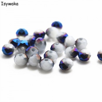 Isywaka Dark Red Colors 4*6mm 50pcs Rondelle  Austria faceted Crystal Glass Beads Loose Spacer Round Beads for Jewelry Making