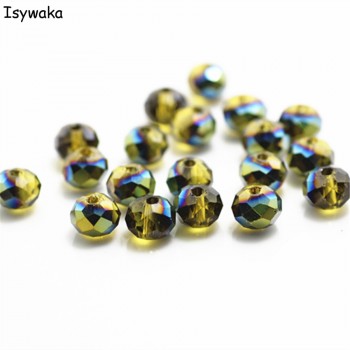 Isywaka Dark Red Colors 4*6mm 50pcs Rondelle  Austria faceted Crystal Glass Beads Loose Spacer Round Beads for Jewelry Making