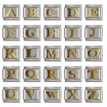 Hapiship 2018 9mm Width Original Daisy Gold 26 Letters A-Z Italian Charm Fit 9mm Bracelet Stainless Steel Jewelry Making DJ110