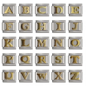 Hapiship 2018 9mm Width Original Daisy Gold 26 Letters A-Z Italian Charm Fit 9mm Bracelet Stainless Steel Jewelry Making DJ110