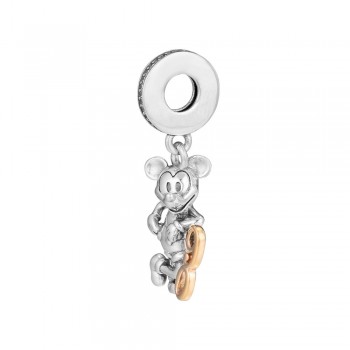 CKK Mickeys 90th Anniversary Charm Bead 14K REAL GOLD Fit Original Bracelets sterling silver jewelry beads for jewelry making