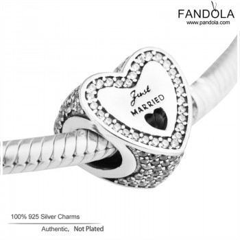 FANDOLA 14K Gold Beads Fit Charms Bracelets 925 Sterling Silver Wedding Heart Clear CZ Beads for Jewelry Making Berloque