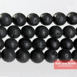 Wholesale Natural Black Volcanic Lava Stone Round Beads 16 Pick Size 4.6.8.10.12.14mm BVLB01