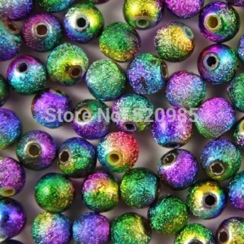 Mixed/Silver/Gold/Rainbow Stardust Acrylic Round Ball Spacer Beads Charms Findings 4/6/8/10/12/20mm For Jewelry Making Craft DIY