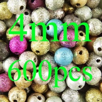 Mixed/Silver/Gold/Rainbow Stardust Acrylic Round Ball Spacer Beads Charms Findings 4/6/8/10/12/20mm For Jewelry Making Craft DIY