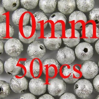 Mixed/Silver/Gold/Rainbow Stardust Acrylic Round Ball Spacer Beads Charms Findings 4/6/8/10/12/20mm For Jewelry Making Craft DIY
