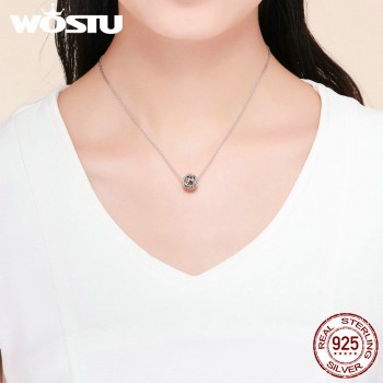 WOSTU Genuine 925 Sterling Silver Fashion Letter A-Z Beads Charm fit Original Bracelet Necklace Woman DIY Jewelry Making CQC738
