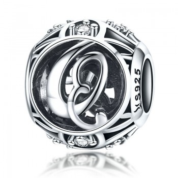 WOSTU Genuine 925 Sterling Silver Fashion Letter A-Z Beads Charm fit Original Bracelet Necklace Woman DIY Jewelry Making CQC738