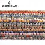 18 Color Natural Matte Assorted Gemstone Round Loose Stone Frost gemstone beads for   Bracelet  Making
