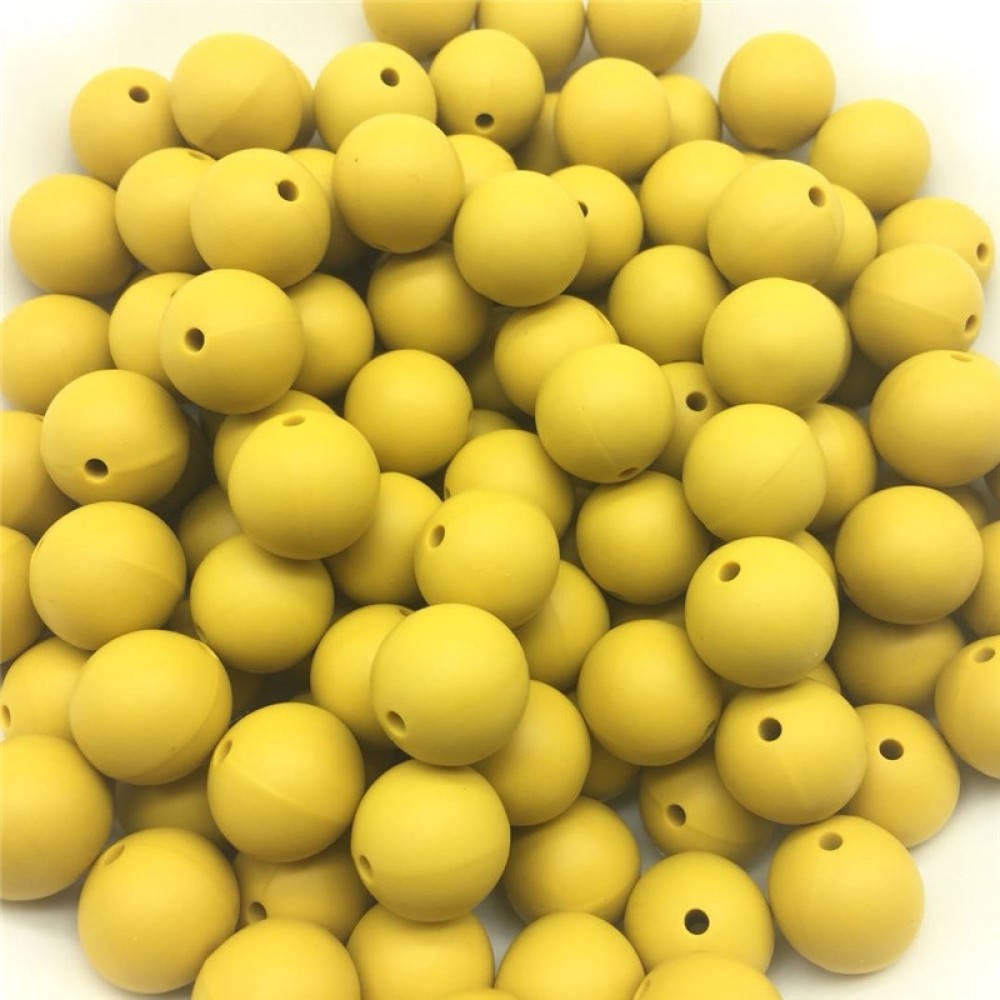 Teeny Beads 10PCS Mustard Yellow Loose Silicone Beads for Teething Necklace baby Beads For chew Teether BPA free Loose Beads