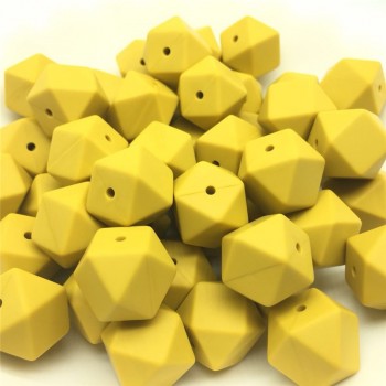 Teeny Beads 10PCS Mustard Yellow Loose Silicone Beads for Teething Necklace baby Beads For chew Teether BPA free Loose Beads