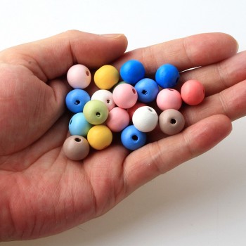 12mm 50pcs Mixed Color Wooden Spacer Beads For Jewelry Making DIY Bracelet Pick Color