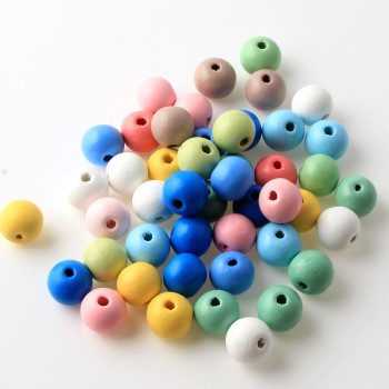 12mm 50pcs Mixed Color Wooden Spacer Beads For Jewelry Making DIY Bracelet Pick Color