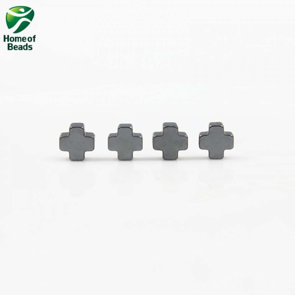AAA quality natural Stone Hematite loose Cross beads black 4 8 10 12mm (20 pieces/lot) For DIY Jewelry Making HLB1006