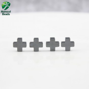 AAA quality natural Stone Hematite loose Cross beads black 4 8 10 12mm (20 pieces/lot) For DIY Jewelry Making HLB1006