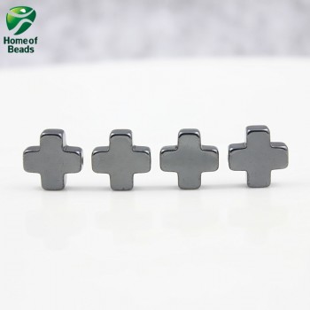 AAA quality natural Stone Hematite loose Cross beads black 4 8 10 12mm (20 pieces/lot) For DIY Jewelry Making HLB1006
