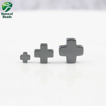 AAA quality natural Stone Hematite loose Cross beads black 4 8 10 12mm (20 pieces/lot) For DIY Jewelry Making HLB1006
