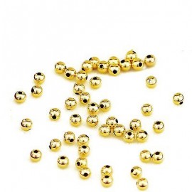 1PCS Pure Solid Au750 18K Yellow Gold Beads /Womens Lucky 3mm Beads Pendant