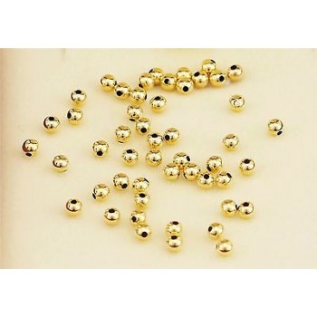 1PCS Pure Solid Au750 18K Yellow Gold Beads /Womens Lucky 3mm Beads Pendant