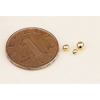 1PCS Pure Solid Au750 18K Yellow Gold Beads /Womens Lucky 3mm Beads Pendant