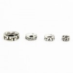 50PCS 6mm 8mm 10mm 12mm Metal Alloy Antique Silver Spacer Beads Hole Beads Flat Beads Nepal Buddha Beads For Jewelry Making