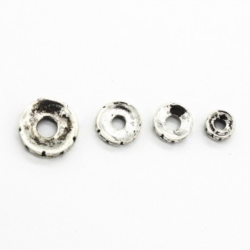 50PCS 6mm 8mm 10mm 12mm Metal Alloy Antique Silver Spacer Beads Hole Beads Flat Beads Nepal Buddha Beads For Jewelry Making