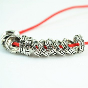 50PCS 6mm 8mm 10mm 12mm Metal Alloy Antique Silver Spacer Beads Hole Beads Flat Beads Nepal Buddha Beads For Jewelry Making