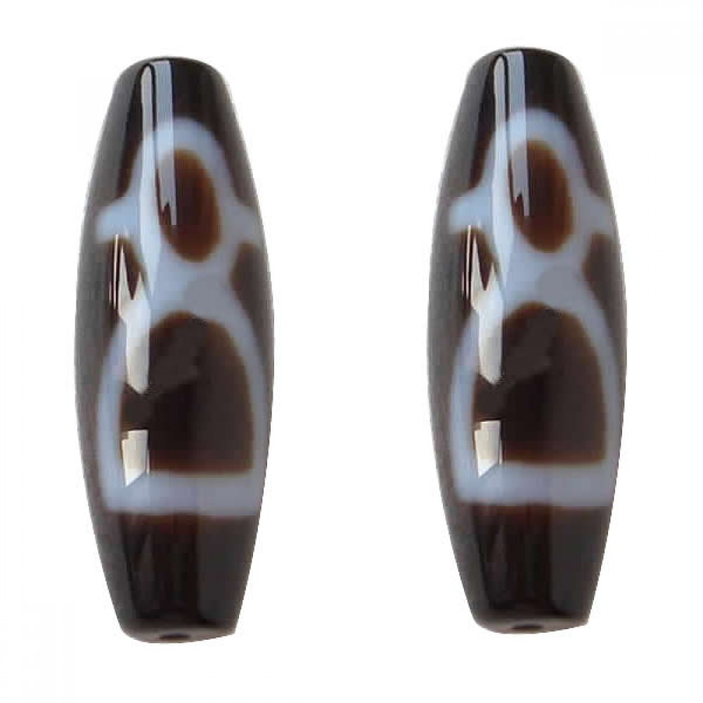 Amulet Grade AAA Agate Natural Wealth Men Tibetan Dzi Beads Oval 13x38mm Hole:Approx 2mm Free Shipping