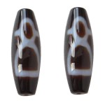 Amulet Grade AAA Agate Natural Wealth Men Tibetan Dzi Beads Oval 13x38mm Hole:Approx 2mm Free Shipping