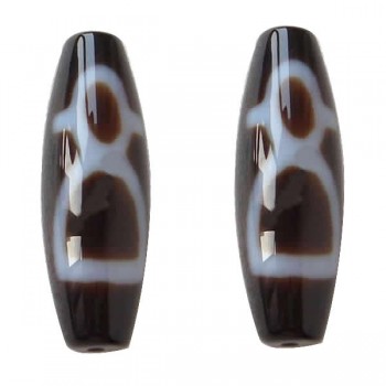 Amulet Grade AAA Agate Natural Wealth Men Tibetan Dzi Beads Oval 13x38mm Hole:Approx 2mm Free Shipping