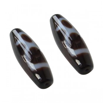 Amulet Grade AAA Agate Natural Wealth Men Tibetan Dzi Beads Oval 13x38mm Hole:Approx 2mm Free Shipping