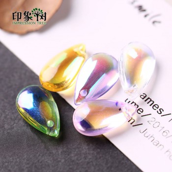 10pcs 14x8mm Cabochon TearDrop  Lampwork Mermaid Beads Bead Pendant WaterDrop Glass Beads Handmade DIY Jewelry Making 16021