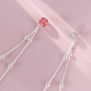 Aiersen 2018 Women Anklet S925 Silver Strawberry Crysta Moonstone Leg Bracelet Girl Simple Anklets 925 Sliver Chain Fine Jewelry