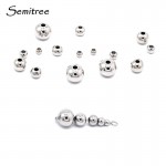 Semitree 50Pcs 3mm 4mm 6mm 8mm Stainless Steel Round Spacer Loose Beads DIY Charm Bracelet Necklace Jewelry Findings Making