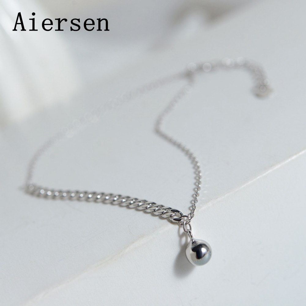 Aiersen 2018 Women Anklet S925 Silver Ball Handmade Leg Bracelet Girl Fashion Anklets Simple Cavigliera Argento 925 Fine Jewelry