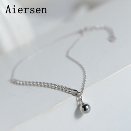 Aiersen 2018 Women Anklet S925 Silver Ball Handmade Leg Bracelet Girl Fashion Anklets Simple Cavigliera Argento 925 Fine Jewelry