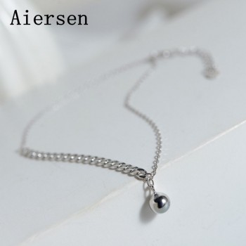 Aiersen 2018 Women Anklet S925 Silver Ball Handmade Leg Bracelet Girl Fashion Anklets Simple Cavigliera Argento 925 Fine Jewelry
