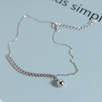 Aiersen 2018 Women Anklet S925 Silver Ball Handmade Leg Bracelet Girl Fashion Anklets Simple Cavigliera Argento 925 Fine Jewelry