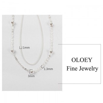 OLOEY Simple Double Layers Chain Ankles Women Girls Prevent Allergy Real 925 Sterling Silver Foot Bracelets Fine Jewelry YMA008