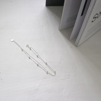 OLOEY Simple Double Layers Chain Ankles Women Girls Prevent Allergy Real 925 Sterling Silver Foot Bracelets Fine Jewelry YMA008