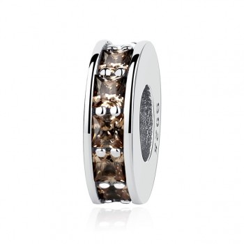 Oringinal 925 Sterling Silver Beads Charm Shining Elegance Clip Stopper Charms CZ Crystal Fit Pandora Bracelets Women Jewelry
